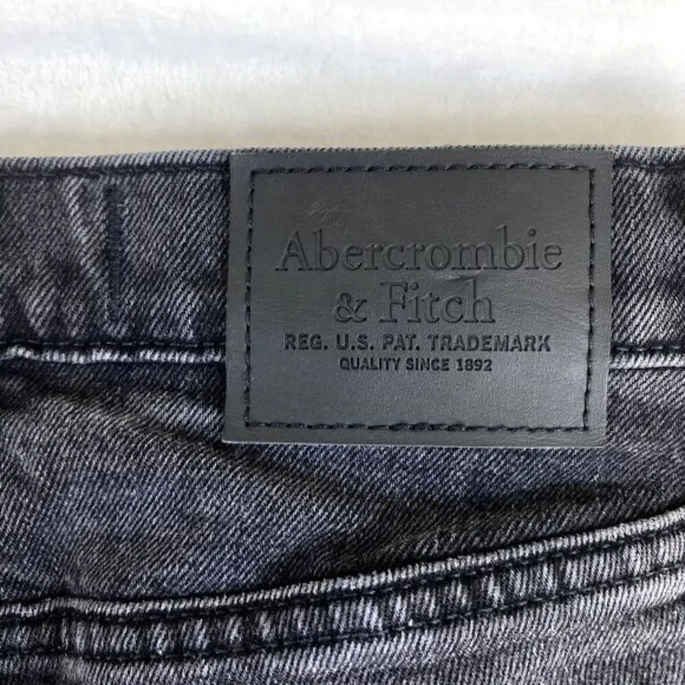 Abercrombie & Fitch Jeans‎ Men 28x34 Dark Wash Vintage Stretch 90's Slim Ripped